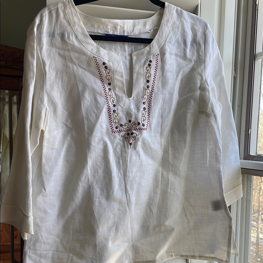 Vintage Reitman’s white linen Embroidered Women's Top
